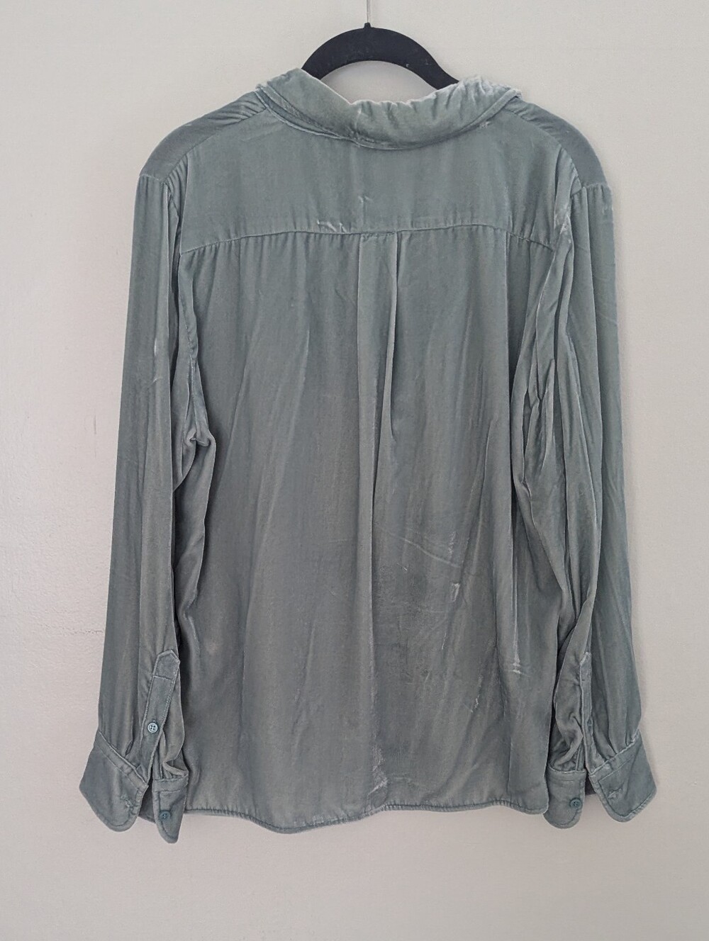 J. Crew Velvet Button-Down Shirt in Light Sage Green - Picture 4 of 7